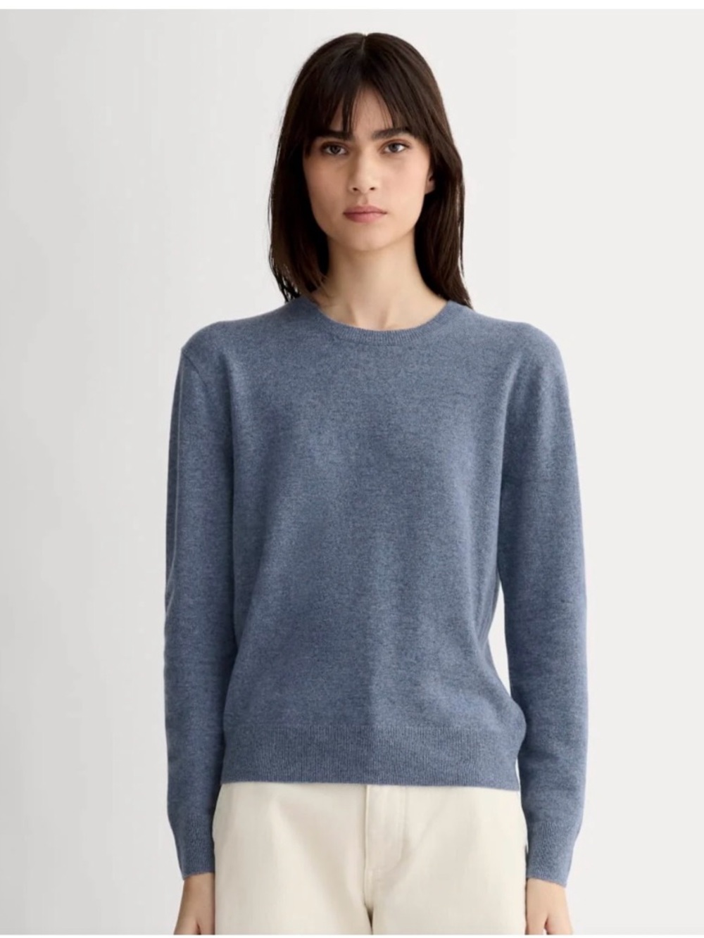 Everlane Cashmere Crewneck Sweater Large Denim Blue NWT